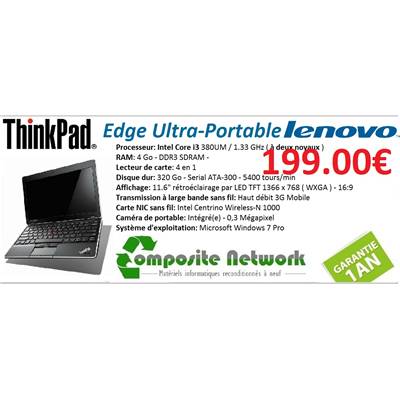 Ultra-Portable LENOVO EDGE Core i3